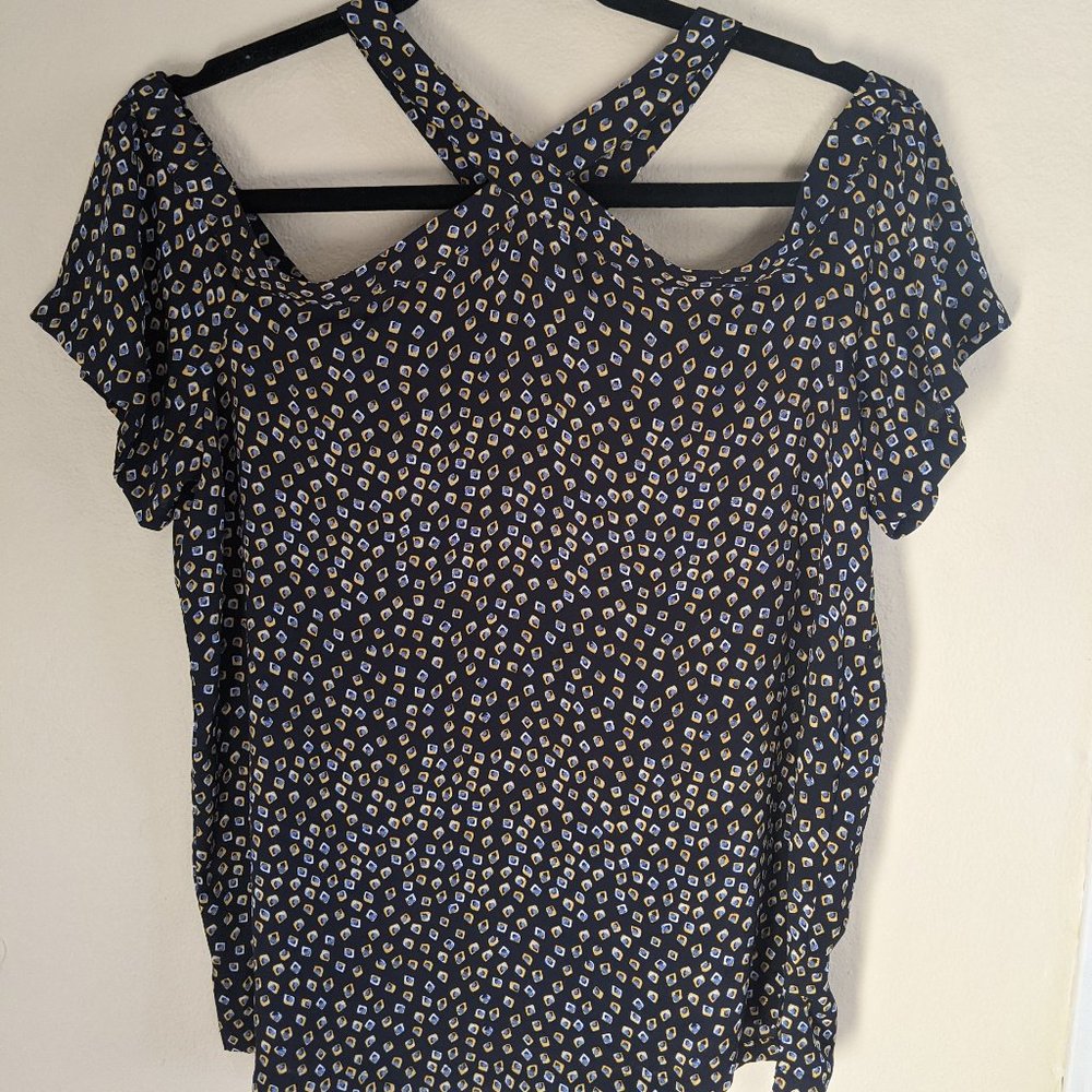 LOFT Flutter Sleeve Blouse Halter Neckline